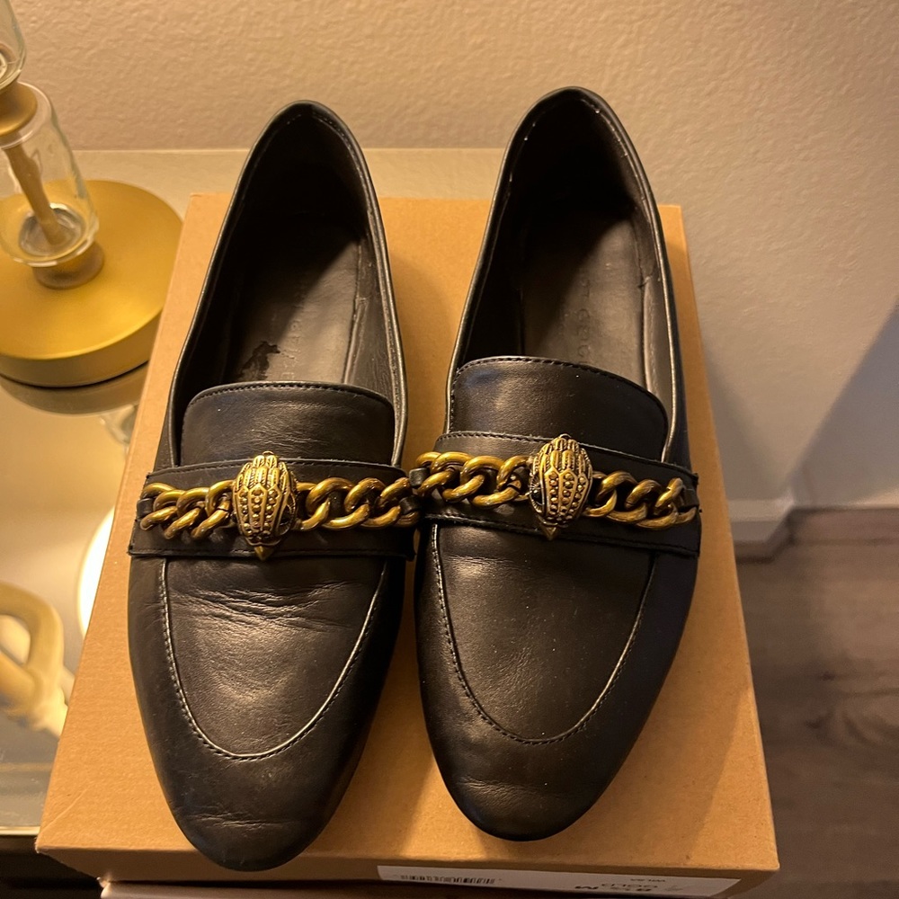 Kurt Geiger loafers, wear and tear noted to insoles, outside in good condition